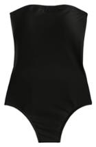 Women's J.crew Strapless Cross-back One-piece Swimsuit - Black