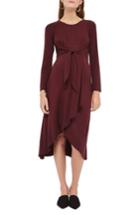 Women's Topshop Knot Front Maternity Dress Us (fits Like 2-4) - Burgundy