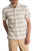 Men's Quiksilver Waterman Collection Wake Koro Geo Print Woven Shirt, Size - White