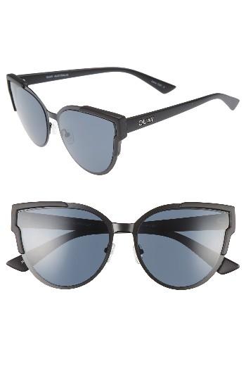 Women's Quay Australia Game On 57mm Cat Eye Sunglasses - Black/ Smoke