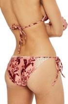 Women's Topshop Floral Crochet Side Tie Bikini Bottoms Us (fits Like 0) - Pink