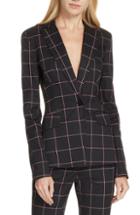 Women's Milly Check Fitted Blazer - Black