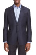 Men's Armani Collezioni G-line Trim Fit Wool Blazer L Eu - Blue