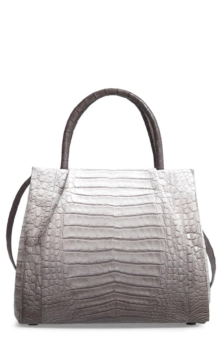 Nancy Gonzalez Small Aliza Genuine Crocodile Tote - Grey