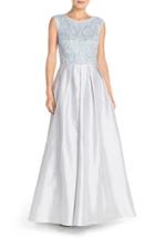 Women's Aidan Mattox Embellished Mesh & Taffeta Ballgown - Blue