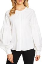 Women's Cece Blouson Sleeve Pintuck Blouse - White