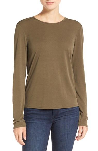 Women's Eileen Fisher Silk Tee - Green