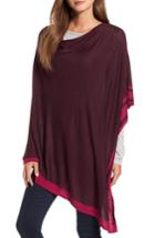 Women's Echo Border Stripe Ruana, Size - Pink