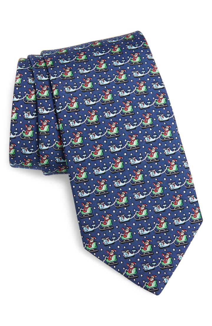 Men's Vineyard Vines Santa & Whale Reindeer Silk Tie