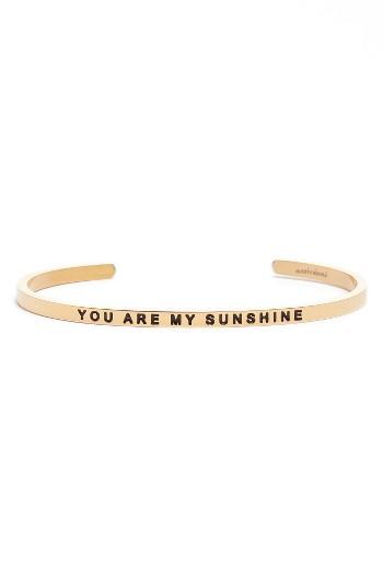 Women's Mantraband You Are My Sunshine Engraved Cuff