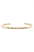 Women's Mantraband You Are My Sunshine Engraved Cuff