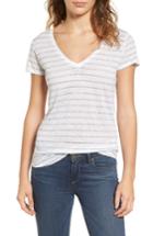 Women's Paige Lynnea Stripe Linen Tee - White