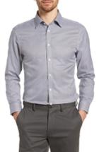 Men's Nordstrom Men's Shop Smartcare(tm) Extra Trim Fit Stripe Dress Shirt .5 - 32/33 - Black