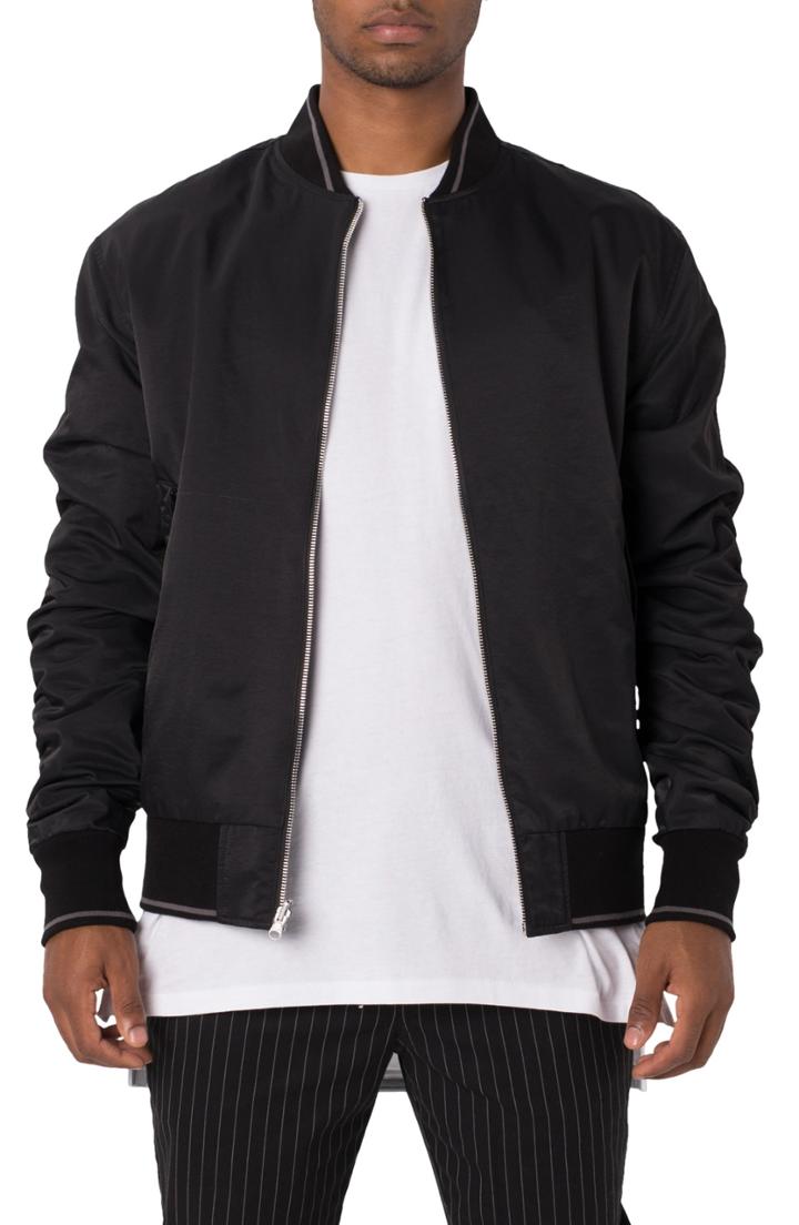 Men's Zanerobe Reversible Stripe & Solid Bomber Jacket - Black