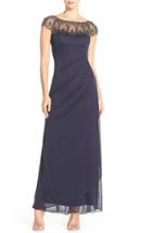 Women's Xscape Ruched Jersey Gown - Blue