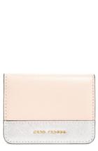Women's Marc Jacobs Color Block Saffiano Leather Business Card Case - Pink