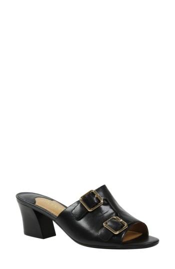 Women's J. Renee Maribe Monk Strap Slide Sandal .5 Aa - Black