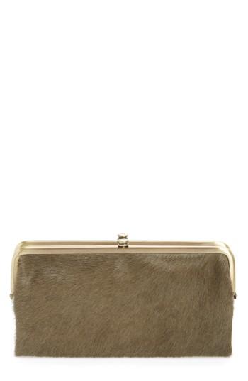 Women's Hobo Lauren Colorblock Genuine Calf Hair & Calfskin Leather Wallet - Green