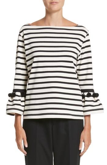 Women's Marc Jacobs Pompom Stripe Tee - White