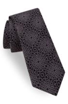 Men's Ted Baker London Superb Floral Silk Tie, Size - Black