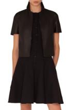 Women's Akris Punto Short Sleeve Leather Jacket - Black