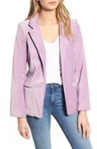 Women's Hudson Jeans Classic Metallic Lambskin Leather Moto Jacket - Grey