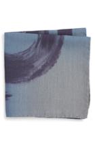 Men's Eton Print Wool & Silk Pocket Square, Size - Blue