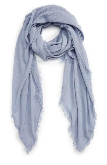 Women's David & Young Pleated Fringe Scarf, Size - Blue