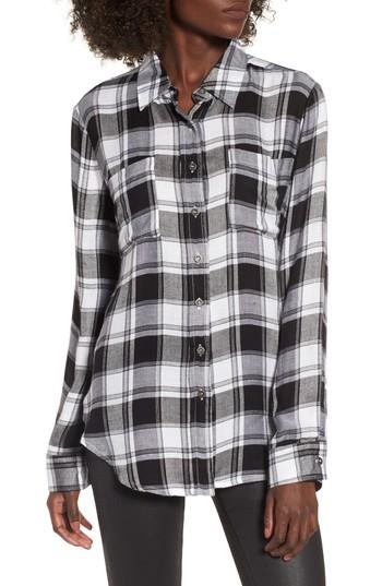 Women's Lira Clothing Anarchy Plaid Shirt - Black