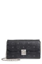 Mcm Millie Monogrammed Leather Crossbody Bag - Black