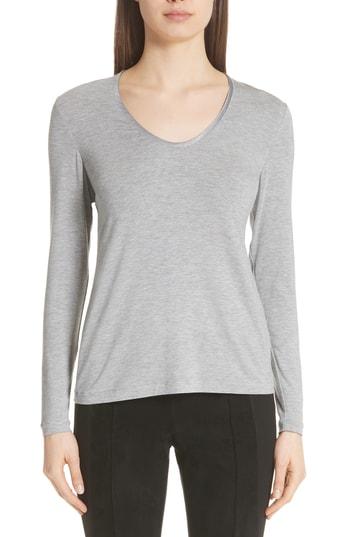 Women's Lafayette 148 New York Rila Chain Detail Top - Grey