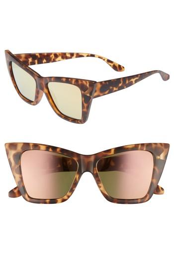 Women's Bp. 66mm Oversize Cat Eye Sunglasses - Clear Pink