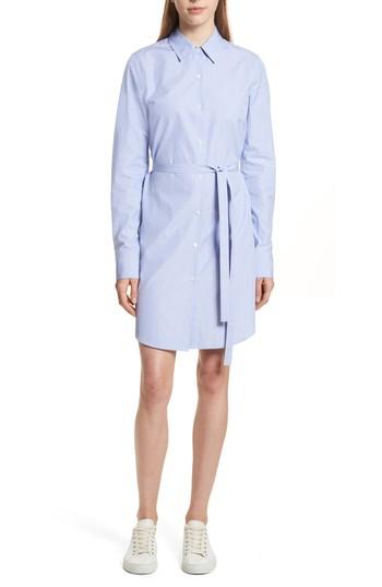 Women's Theory Crowley Cotton Shirtdress - Blue