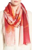 Women's Nordstrom Solar Floral Cashmere & Silk Scarf, Size - Red