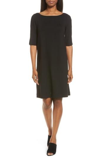 Petite Women's Eileen Fisher Jersey Shift Dress P - Black