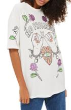 Women's Topshop No Promises Sequin Tee Us (fits Like 0) - White