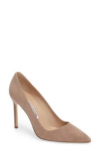 Women's Manolo Blahnik 'bb' Pointy Toe Pump Us / 36eu - Beige