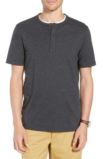 Men's 1901 Cotton Blend Short Sleeve Henley - Grey