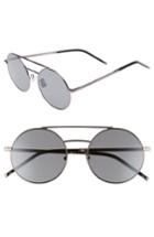 Men's Saint Laurent Sl 210/f 56mm Round Aviator Sunglasses - Dark Ruthenium/ Black