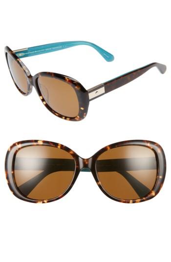 Women's Kate Spade New York Judyann 56mm Sunglasses - Havana/ Turquoise