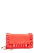 Women's Ted Baker London Ruffle Leather Matinee Wallet - Red