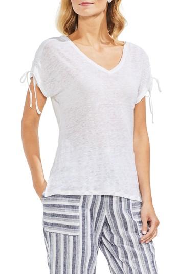 Women's Vince Camuto Drawstring Shoulder V-neck Tee - White