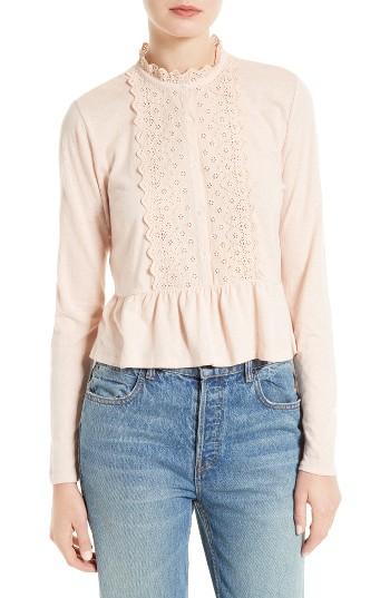 Women's La Vie Rebecca Taylor Jersey Peplum Top - Brown