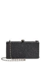 Sole Society Clio Glitter Box Clutch - Black