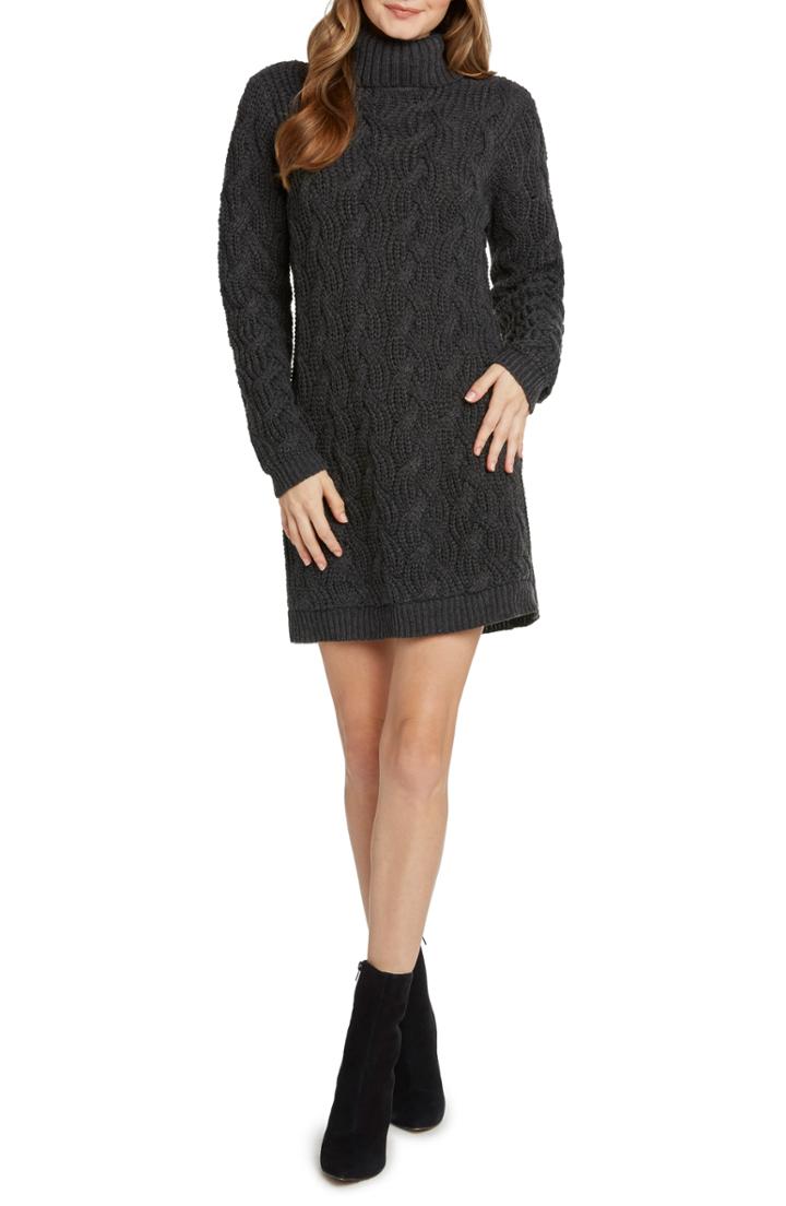 Women's Willow & Clay Cable Detail Sweater Dress - Grey