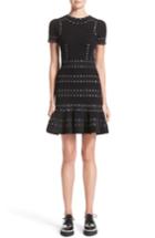 Women's Alexander Mcqueen Eyelet Detail Knit Dress - Black