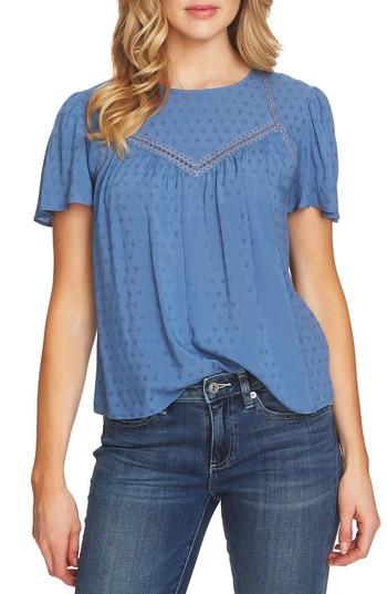 Women's Cece Jacquard Crochet Blouse - Ivory