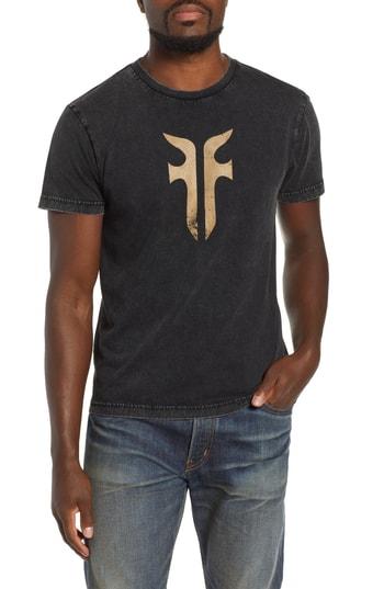Men's Frye Double-f Logo Acid Wash T-shirt - Black