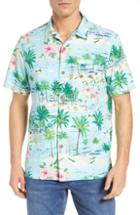 Men's Tommy Bahama Aloha Surf Silk Blend Camp Shirt - Blue