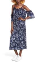 Women's Moon River Floral Print Cold-shoulder Dress